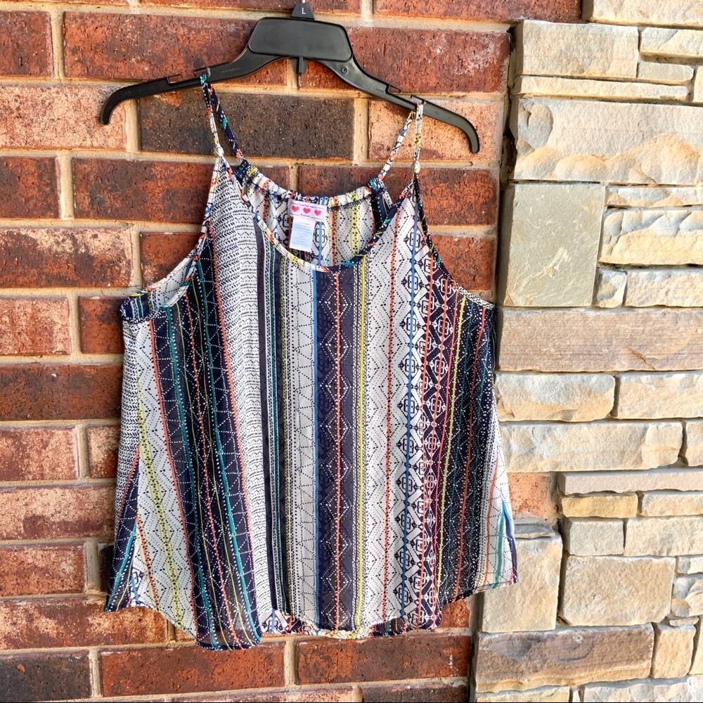 Three Pink Hearts Sheer Summer Top Multi Color L